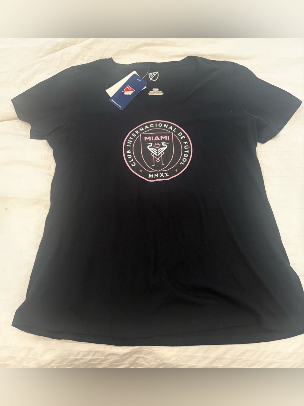 Inter Miami CF Black Logo Tee- Women’s Size L- NWT